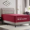 Empyrean Burgundy Red Extra Deep Pocket Fitted Sheet Full Size, Hotel Luxury Deep Pocket Full Size Fitted Sheet Only Easily Fits 18 to 24 Inch Mattress, Soft, Wrinkle-Free with Corner Straps view 1