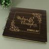 Darling Souvenir Custom Rustic Wedding Guest Book Personalized Wooden Floral Engraved Bride & Groom Photo Albums view 2