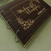 Darling Souvenir Custom Rustic Wedding Guest Book Personalized Wooden Floral Engraved Bride & Groom Photo Albums view 3