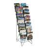 FixtureDisplays 10-Tiered Wire Literature Stand for Floor, 20 Pockets for Magazines, Header - Black 119963 view 1