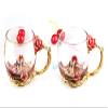 Bestbling Creative Handmade Enamel Home Decration Enamel Flower Crystal Glass Coffee Tea Water Cup (32CL, Rose Red) view 4