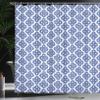 Ambesonne Moroccan Shower Curtain, Turkish Ottoman Mosaic Tiles with Floral Leaves Details Print, Cloth Fabric Bathroom Decor Set with Hooks, 69" W x 75" L, Turquoise Blue view 3