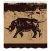 Ambesonne Animal Shower Curtain, Big Savannah Wildlife Creature Monochrome Sketchy Image Earthy Tones, Cloth Fabric Bathroom Decor Set with Hooks, 69" W x 84" L, Dark Brown view 2