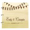 Custom Rustic Wedding Guest Book Wood Wooden Name Engraved Advice Book view 1