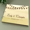 Custom Rustic Wedding Guest Book Wood Wooden Name Engraved Advice Book view 2