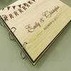Custom Rustic Wedding Guest Book Wood Wooden Name Engraved Advice Book view 3