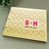 Personalized Wedding Guest Book Wood Engraved Bride & Groom Unique Design Advice Book view 3