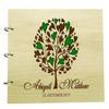 Personalised Tree Design Wood Engraved Advice Book Handmade Bride & Groom Wedding Guestbook view 1