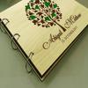 Personalised Tree Design Wood Engraved Advice Book Handmade Bride & Groom Wedding Guestbook view 2