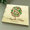 Personalised Tree Design Wood Engraved Advice Book Handmade Bride & Groom Wedding Guestbook view 4