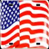 AES USA American Patriotic Waving License Plate 6x12 Standard Metal Tag Made in USA view 1