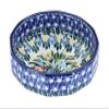 Blue Rose Polish Pottery - Blue Day Lily Bouquet Small Angular Bowl - 5" Diameter - Unique Dish for Appetizers, Nuts, or Candy view 1