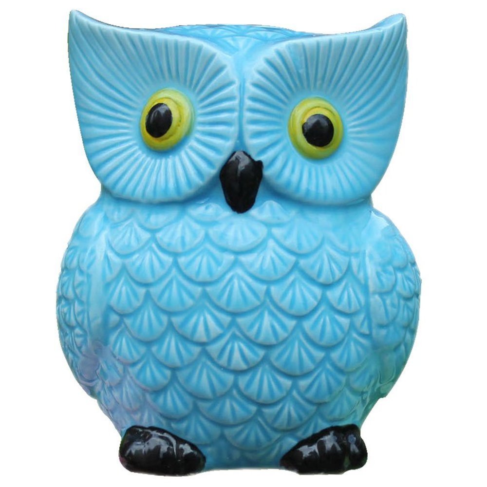 ZCHING Cute Owl Ceramic Piggy Bank Personalized Money Saving Bank for Kids Girls Nursery Gift Decor