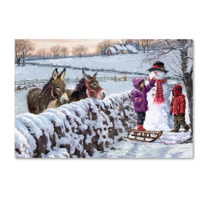 Canvas Wall Art - The Macneil Studio 'Donkeys' Wall Art for Living Room, Bedroom, or Office Dcor by Trademark Fine Art