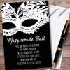 Black & White Mask Masquerade Ball Personalized Party Invitations view 1