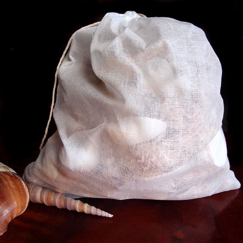 Cotton Muslin Drawstring Reusable Bags Tea, Spice,Herbs, Soap Grain (Pack of 12) (10" x 12")
