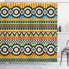 Ambesonne Abstract Shower Curtain, Mayan Trippy Pattern with and Modern Culture Effects Gecko Folk Art Motif, Cloth Fabric Bathroom Decor Set with Hooks, 69" W x 70" L, Multicolor view 1