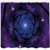 Ambesonne Mandala Shower Curtain, Psychedelic Universe Flower in Space Motif Art Print, Cloth Fabric Bathroom Decor Set with Hooks, 69" W x 75" L, Purple Blue view 2