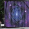 Ambesonne Mandala Shower Curtain, Psychedelic Universe Flower in Space Motif Art Print, Cloth Fabric Bathroom Decor Set with Hooks, 69" W x 75" L, Purple Blue view 3