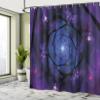 Ambesonne Mandala Shower Curtain, Psychedelic Universe Flower in Space Motif Art Print, Cloth Fabric Bathroom Decor Set with Hooks, 69" W x 75" L, Purple Blue view 4