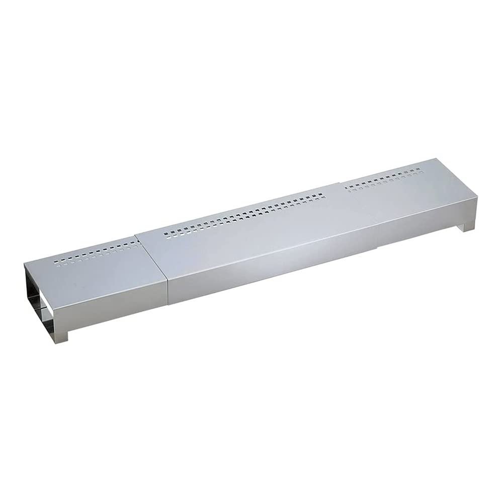 Shimomura Planning 37546 Stove Back Rack Exhaust Vent Cover, Slide Type, Size Adjustable, Extendable, Can Place Things, Oil Splash Prevention Guard, Gas Stove Cover, IH Stainless Steel, Tsubame Sanjo
