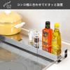 Shimomura Planning 37546 Stove Back Rack Exhaust Vent Cover, Slide Type, Size Adjustable, Extendable, Can Place Things, Oil Splash Prevention Guard, Gas Stove Cover, IH Stainless Steel, Tsubame Sanjo view 3