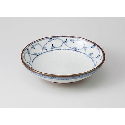 Tochiri Arabesque 7.5 Noodle Plate, 9.3 x 2.4 inches (23.5 x 6.2 cm), 32.8 oz (892 g), Noodle Plate, Restaurant, Japanese Tableware, Pasta, Commercial Use,