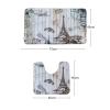 Amagical 2 Piece Paris Eiffel Tower Bathroom Mat Set Toilet Contour Rug Non Slip Flannel view 4