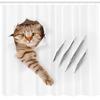Ambesonne Animal Shower Curtain, Funny Cat in Hole with Claw Scratches Playful Kitten Pet Picture, Cloth Fabric Bathroom Decor Set with Hooks, 69" W x 84" L, White Brown view 2