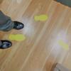 LiteMark 9 Inch Lemon Yellow Unifoot Footprint Stickers Safe for Floors and Walls - 6 Pairs - Straight Feet Design view 3