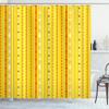 Ambesonne Abstract Shower Curtain, Vertical Striped Pattern Vibrant Color Polka Dots and Circles Rounded Design, Cloth Fabric Bathroom Decor Set with Hooks, 69" W x 70" L, Yellow White Red view 1