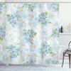 Ambesonne Floral Shower Curtain, Romantic Flowers Background Bouquet Garden Foliage Blossoms Art Print, Cloth Fabric Bathroom Decor Set with Hooks, 69" W x 84" L, Pale Blue Yellow Green view 1