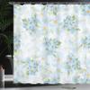 Ambesonne Floral Shower Curtain, Romantic Flowers Background Bouquet Garden Foliage Blossoms Art Print, Cloth Fabric Bathroom Decor Set with Hooks, 69" W x 84" L, Pale Blue Yellow Green view 3