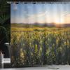 Ambesonne Landscape Shower Curtain, Scenic View Sunset Flower Field Spring Countryside Rural Idyllic Scenery, Cloth Fabric Bathroom Decor Set with Hooks, 69" W x 70" L, Yellow Green Blue view 3