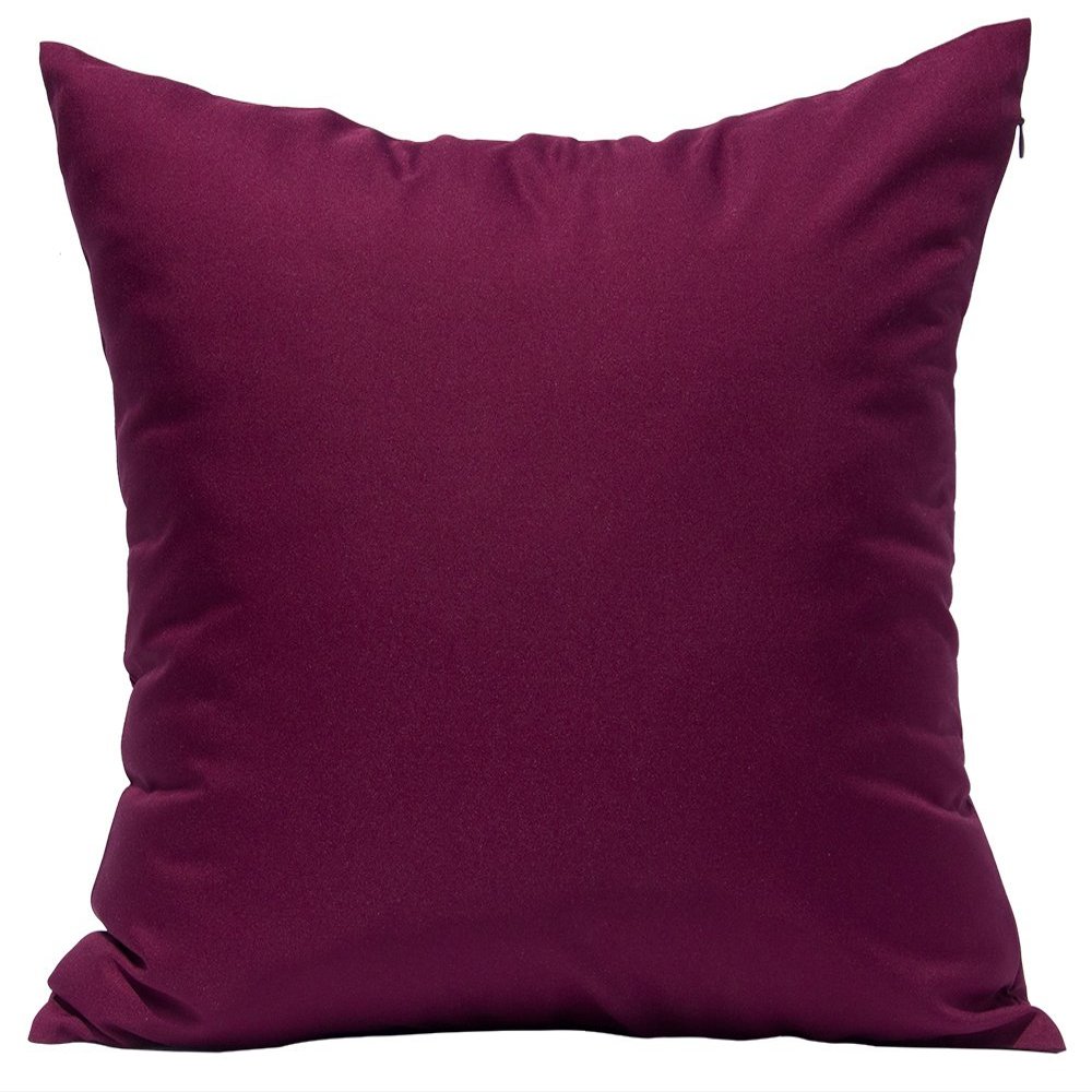 TangDepot Luxury Faux Silkhrow Pillow Cover 16x16 Burgundy Wine