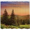 Ambesonne Forest Shower Curtain, Heaven Like View with Fir Trees and Pines Spruce by The Sidehills at Dawn Outdoor Scenery Artwork, Cloth Fabric Bathroom Set with Hooks, 69" W x 75" L, Coral Lilac view 2