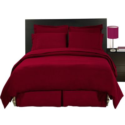 sheetsnthings 8PC Bed in a Bag Bedding Set Solid Burgundy 100% Microfiber, Queen Size