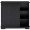 The Lakeside Collection Beadboard Wooden Storage Cabinet 30" H - Black view 1