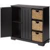 The Lakeside Collection Beadboard Wooden Storage Cabinet 30" H - Black view 3