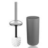 Bathroom Accessories Set 6 Piece - Trash Can, Toothbrush Holder, Toothbrush Cup, Soap Dispenser, Soap Dish, Toilet Brush Holder - Modern Bathroom Decor Set (Grey) view 3