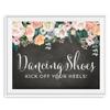 Andaz Press Peach Chalkboard Floral Garden Party Wedding Collection, Party Signs, Dancing Shoes - Kick Off Your Heels!, 8.5x11-inch, 1-Pack view 1