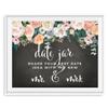 Andaz Press Peach Chalkboard Floral Garden Party Wedding Collection, Party Signs, Date Jar Share Your Best Date Idea With the New Mr. & Mrs. Sign, 8.5x11-inch, 1-Pack view 1