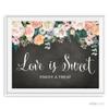 Andaz Press Peach Chalkboard Floral Garden Party Wedding Collection, Party Signs, Love is Sweet, Enjoy a Treat Dessert Table Sign, 8.5x11-inch, 1-Pack view 1
