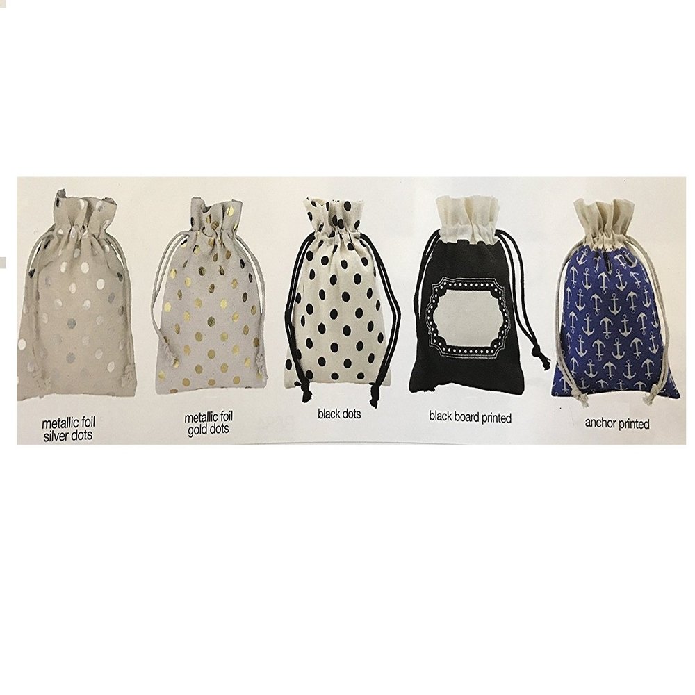 Mini Size Gift Cotton Bag 3 x 5 inch (20, Black Board Printed)