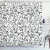 Ambesonne Animal Shower Curtain, Butterfly Pattern Freedom Sign Feminine Illustration, Cloth Fabric Bathroom Decor Set with Hooks, 69" W x 70" L, White and Black view 1