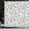 Ambesonne Animal Shower Curtain, Butterfly Pattern Freedom Sign Feminine Illustration, Cloth Fabric Bathroom Decor Set with Hooks, 69" W x 70" L, White and Black view 3
