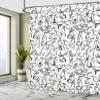Ambesonne Animal Shower Curtain, Butterfly Pattern Freedom Sign Feminine Illustration, Cloth Fabric Bathroom Decor Set with Hooks, 69" W x 70" L, White and Black view 4