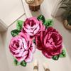 ABREEZE Rose Shaped Rug Pink Luxury Shaggy Toilet Bath Mat U-Shaped Contour Rugs for Bathroom, Soft and Comfortable, Maximum Absorbent, Dry Quickly, Non-Slip, Machine-Washable view 4