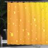 Ambesonne Abstract Shower Curtain, Water Rain Drops Style Bubbles on Vibrant Background Pastel Sotf Serene Design Art, Cloth Fabric Bathroom Decor Set with Hooks, 69" W x 75" L, Marigold view 3