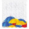 Ambesonne Modern Shower Curtain, Cartoon Image with Raindrops Colorful Umbrellas Animation Like Art Print, Cloth Fabric Bathroom Decor Set with Hooks, 69" W x 70" L, White Blue Red view 2